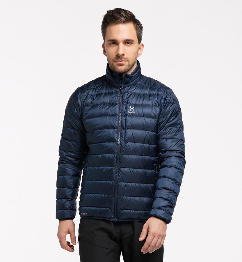 Haglöfs Mens Roc Down Jacket Dark Blue New Zealand 27590OLMZ